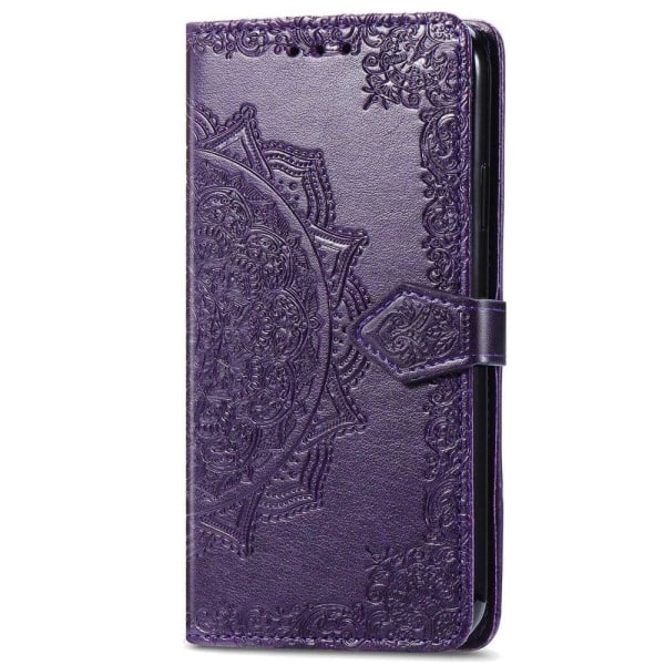 Mandala iPhone 14 Plus Läppäkotelo - Violetti Purple