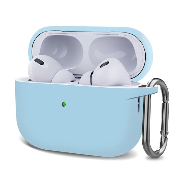 AirPods Pro 2 silikonfodral med spänne - Baby Blå Blå