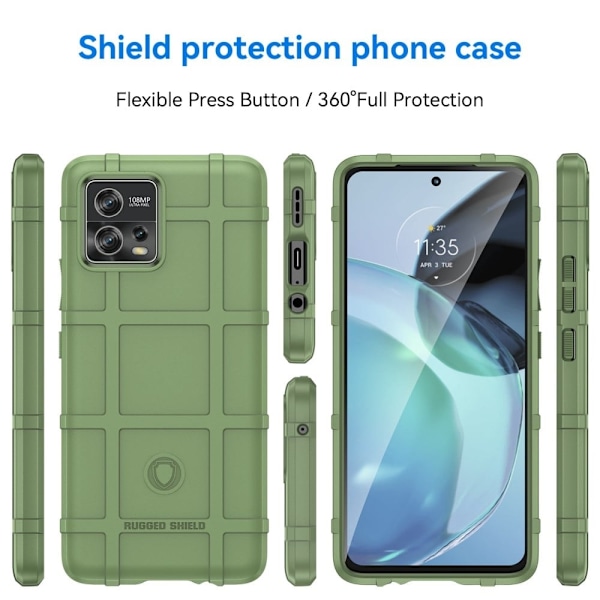 Rugged Shield Motorola Moto G72 skal - Grön Grön