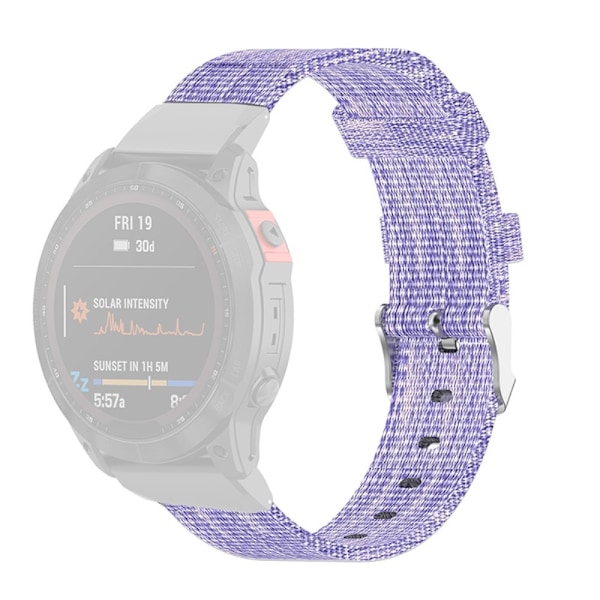 20 mm canvas-urrem til Garmin-ur med værktøj - Lilla Purple