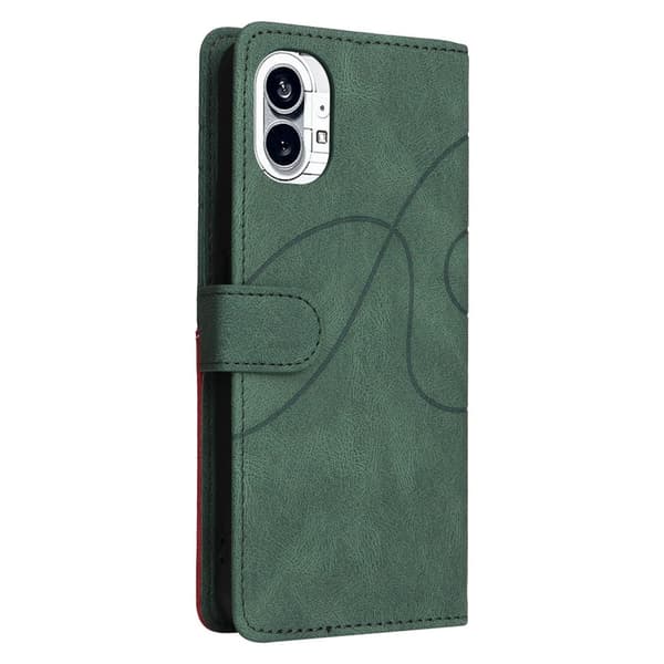 Teksturert læretui med stropp for Nothing Phone (1) - Grønn Green