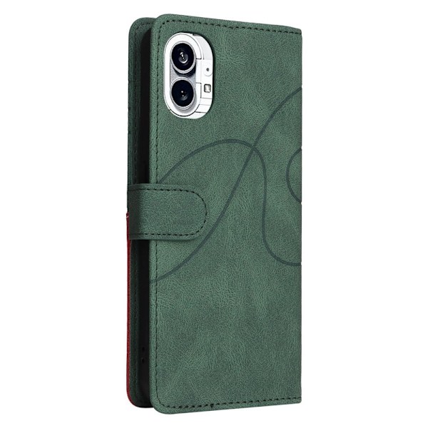 Texturerat läder Nothing Phone (1) fodral med handledsband - Grön Grön