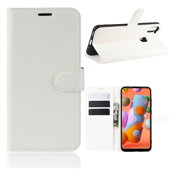 Classic Samsung Galaxy A11 flip kotelot - Valkoinen White
