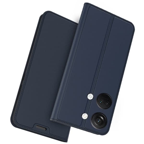 Glatt og tynt premium PU-skinnetui for OnePlus Ace 2V / OnePlus Nord 3 - Blå Blue