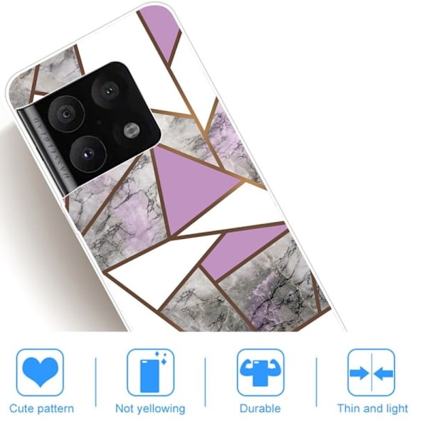 Marble OnePlus 10 Pro Etui - Lilla / Hvid / Grå Marmor Multicolor