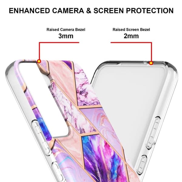 Marble Samsung Galaxy S22 Plus Etui - Lyselilla Purple