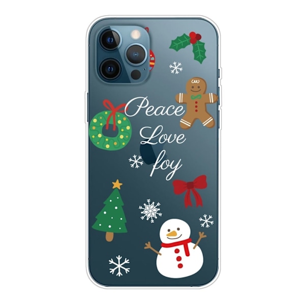 iPhone 14 Pro Max julemønstertryk mobil cover ridsefast, slankt og fleksibelt etui - Snemand Multicolor