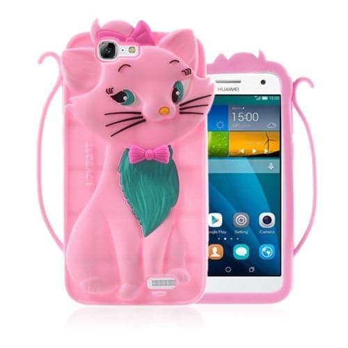 Hauger Huawei Ascend G7 Silicone Deksel - Rosa Pink