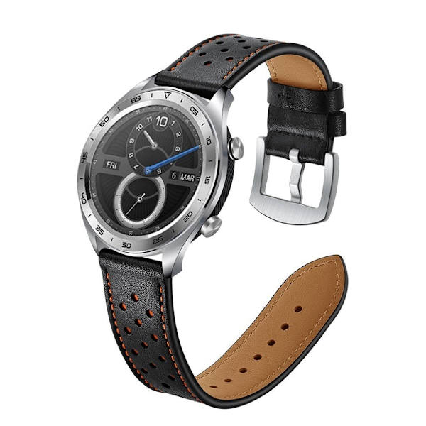 Huawei Watch Magic ægte læder Urrem - Sort Black