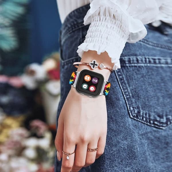 Kello hihna Gabb Watch 2 kuvio tulostus Elastinen Nylon ranne Band - Tyyli 53 Multicolor