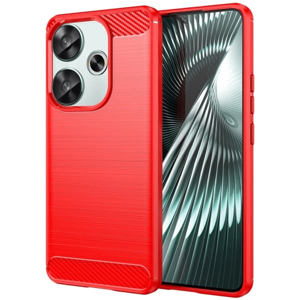 Carbon Flex Xiaomi Poco F6 / Xiaomi Redmi Turbo 3 deksel - Rød Red