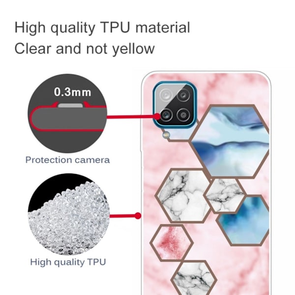 Marble Samsung Galaxy A42 5G Etui - Hexagon Fragment Marble Multicolor