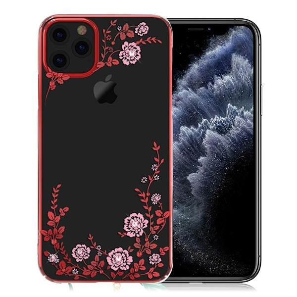 Kavaro iPhone 11 Pro Flora kristallfodral - Röd Röd