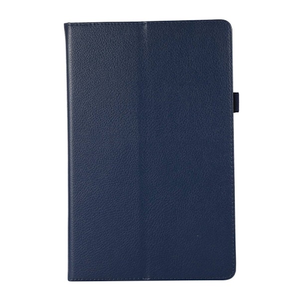 Foldbart etui med Lichi-tekstur til Lenovo Tab M10 Plus (Gen 3) - Mørkeblå Blue
