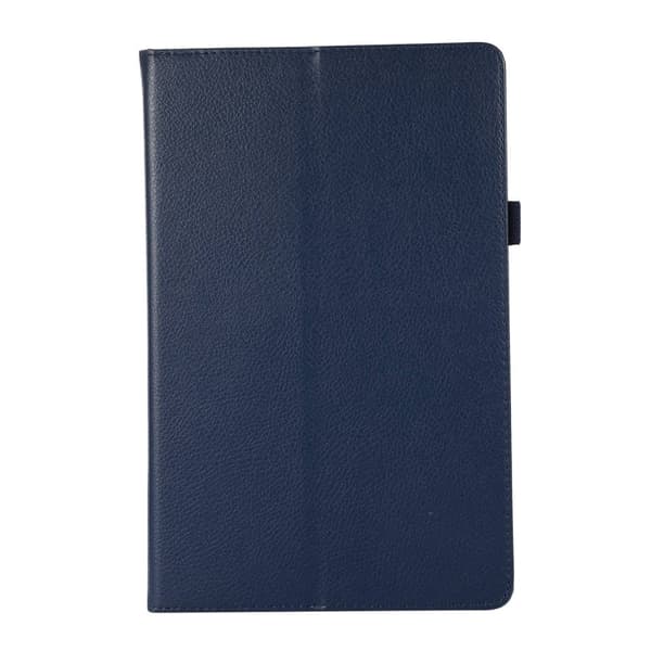 Sammenleggbart etui med Lichi-tekstur for Lenovo Tab M10 Plus (Gen 3) - Mørkeblå Blue