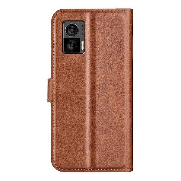 Hållbart konstläder Motorola Edge 30 Neo fodral med plånbok - Brun Brun