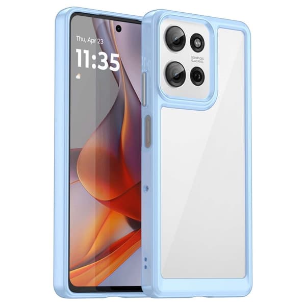 Motorola Moto G75 smart telefonskal i akryl - Blå Blå