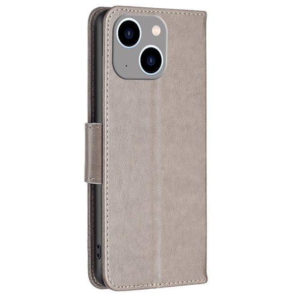 Butterfly iPhone 14 Plus skinnveske - Grå Silver grey