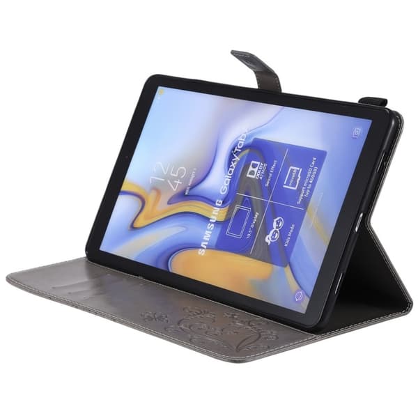 Samsung Galaxy Tab A 10.5 Sommerfugltrykk Skinnetui - Grå Silver grey