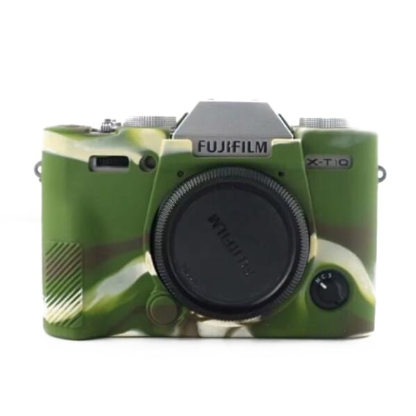 Fuji X-T10 beskyttelsesetui i blødt silikone - Camouflage Green