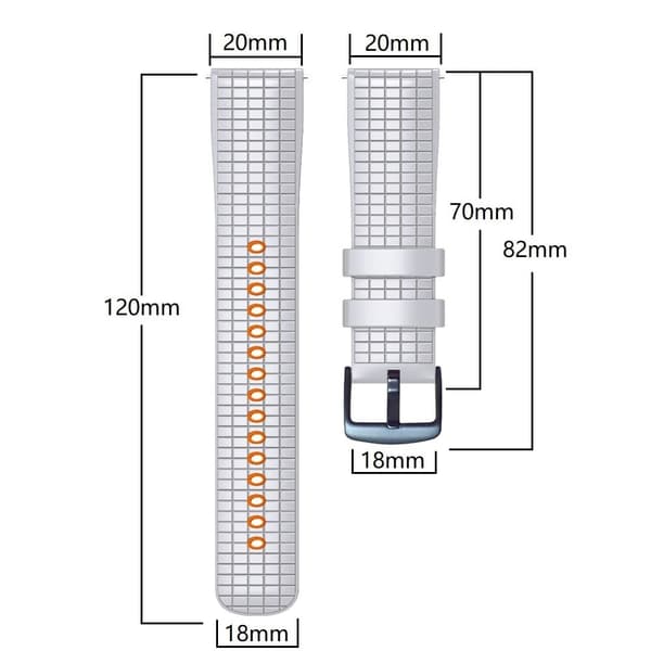 20mm Universal grid -tekstuuri silikonihihnalla - Sininen / Valkoinen Blue