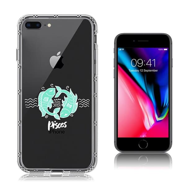 NXE iPhone 7 Plus og 8 Plus Deksel laget av plastikk og silikon - Fiskene Multicolor