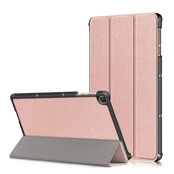 Kolminkertainen nahkainen jalusta kotelo Huawei MatePad T10 - Ruusukulta Pink