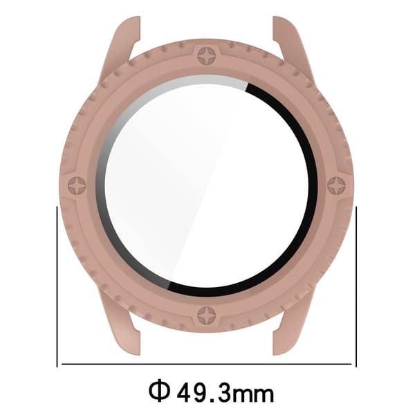 Xiaomi Watch S3 Protective Cover Hard Bump Resistant Watch Case with Tempered Glass Screen Protector - Ivory White Vit