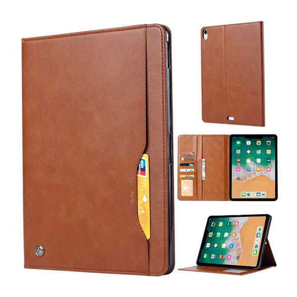 iPad Pro 11 inch (2018) plånboks skyddsfodral av mjukt syntetläder - Brun Brun