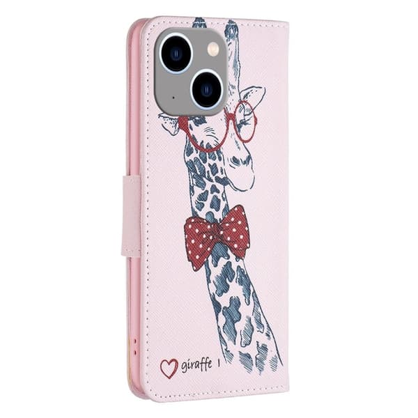 Wonderland iPhone 14 Plus flip etui - Giraf Pink