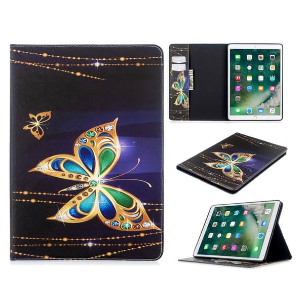 iPad 10.2 (2019) stilig mønster lær flip etui - Butterfly Multicolor