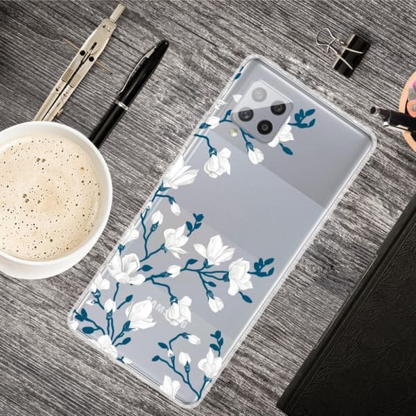 Deco Samsung Galaxy M62 / F62 Etui - Hvid Blomst White