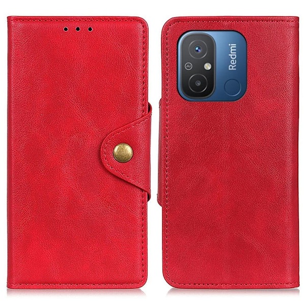 Bofink Vintage Xiaomi Redmi 12C / 11a Læder Etui - Rød Red