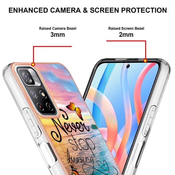 Marmormotiv Xiaomi Redmi Note 11T 5G skal - Sluta Aldrig Drömma multifärg
