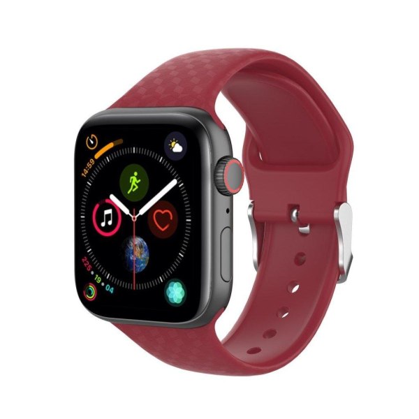 Apple Watch Series 5 40mm 3D strassarmband i silikon - Rosenröd Röd