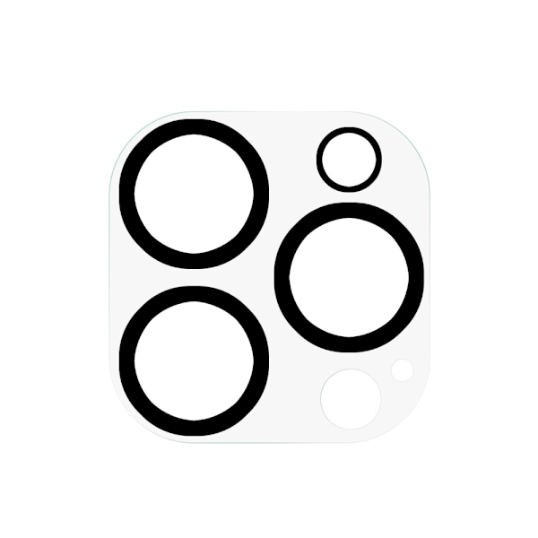 iPhone 14 Pro Max kaaren reunan karkaistu lasi kameran linssin suojus - Musta Black