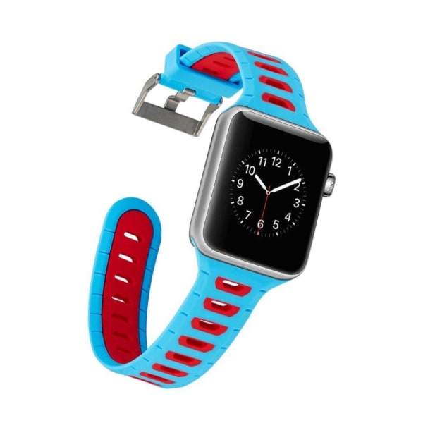 Apple Watch 42mm trendikäs ranneke - Vaaleansininen / Punainen Multicolor