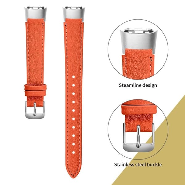 Samsung Galaxy Fit læder Læder Urrem - Orange Orange