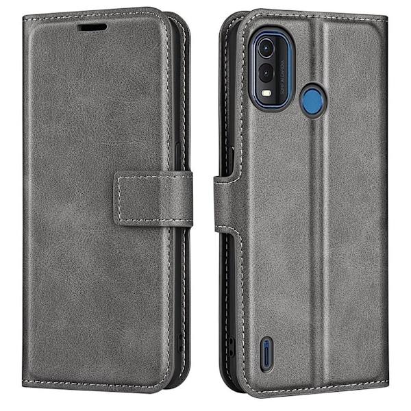 Hållbart konstläder Nokia G11 Plus fodral med plånbok - Silver/Grå Silvergrå