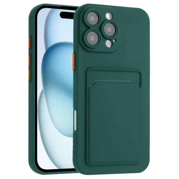 Deksel til kortholder for iPhone 16 Pro - Midnattsgrønn Green