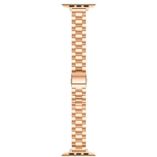 Apple Watch Series 8 (45 mm) / Watch Ultra urrem i metal med tre perler - Rødguld Pink