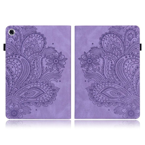 Imprinted flower leather case  for Lenovo Tab M10 FHD Plus - Pur Purple