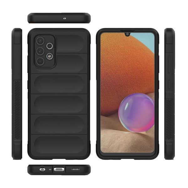 Blødt grebsformet cover til Samsung Galaxy A32 - Sort Black