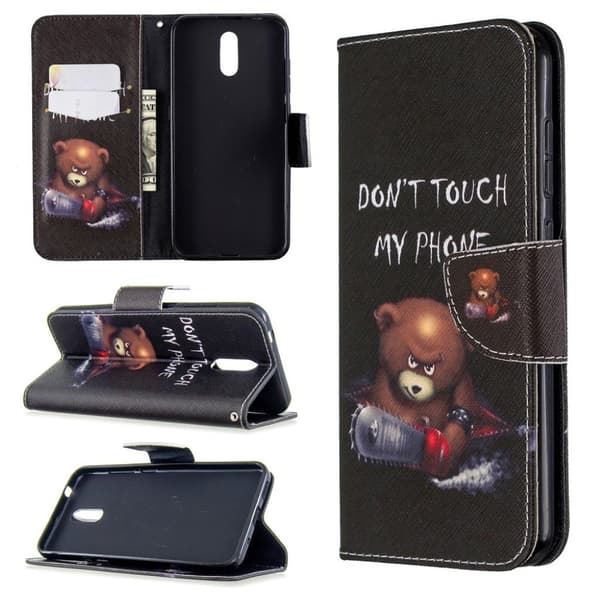 Wonderland Nokia 2.3 etui - Bjørn og Advarelser Black