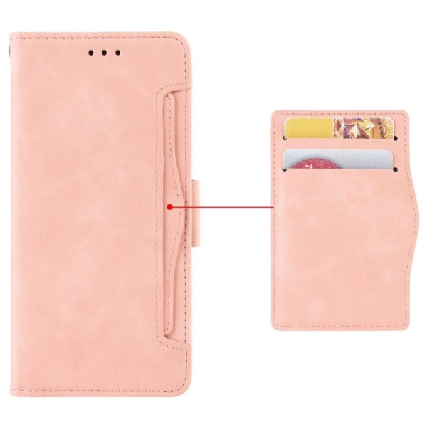 Modern-styled leather wallet case for Nokia C21 - Pink Pink
