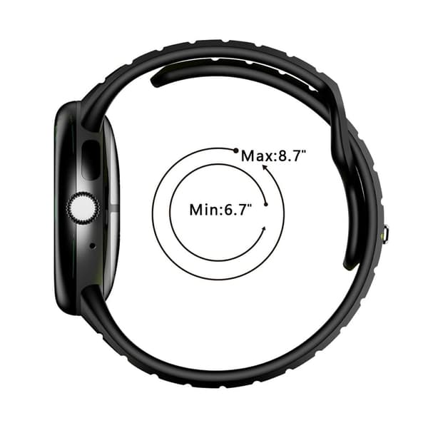 Google Pixel Watch 3 45mm Replacement Watch Band Dual Color Silicone Strap - Charcoal+Black Black