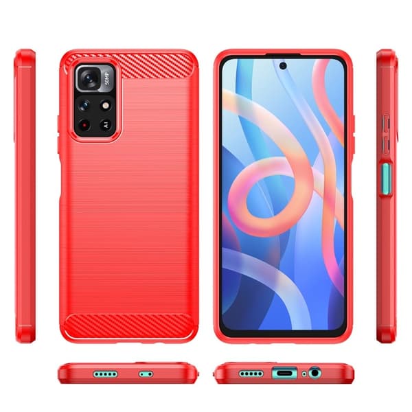 Carbon Flex Suojakotelo Xiaomi Redmi Note 11T 5G / M4 Pro 5g - Punainen Red