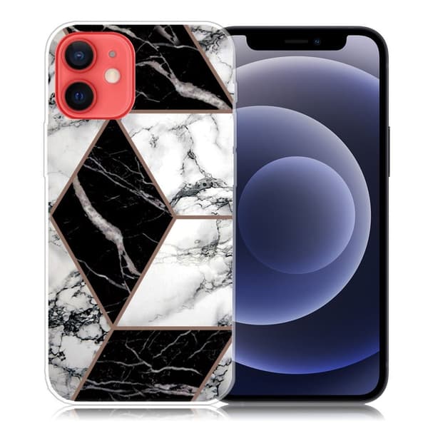 Marmormotiv iPhone 12 Mini skal - Grå / Svart / Vit multifärg