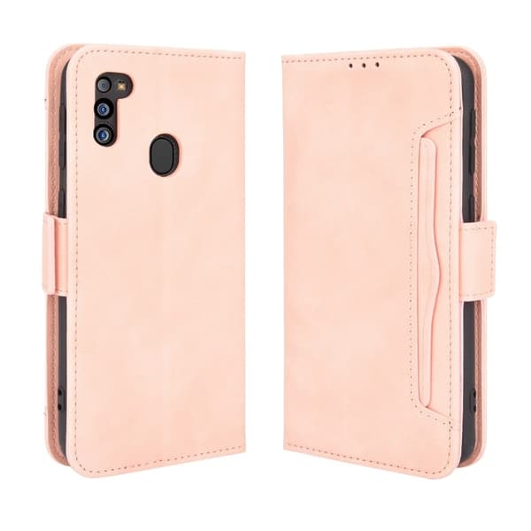 Modernt Samsung Galaxy M21 2021 fodral med plånbok - Rosa Rosa