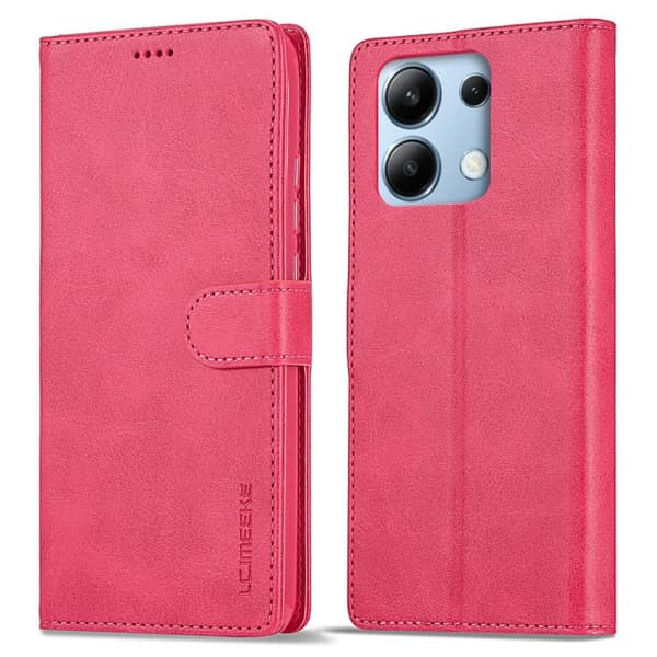 LC.IMEEKE Xiaomi Redmi Note 13 5G  flip case - Ruusu Pink